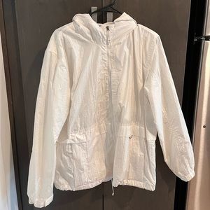 White Mesh-Lined Wind Breaker